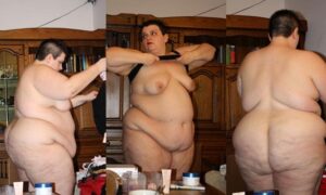 Obesa madura desnuda mientras se cambia de ropa
