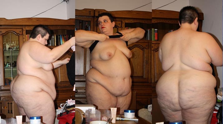 Obesa madura desnuda mientras se cambia de ropa